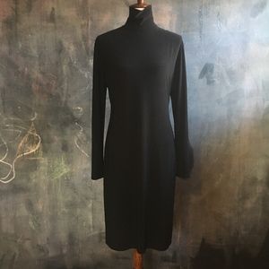 Kamali Kulture Slinky Black Turtleneck Dress